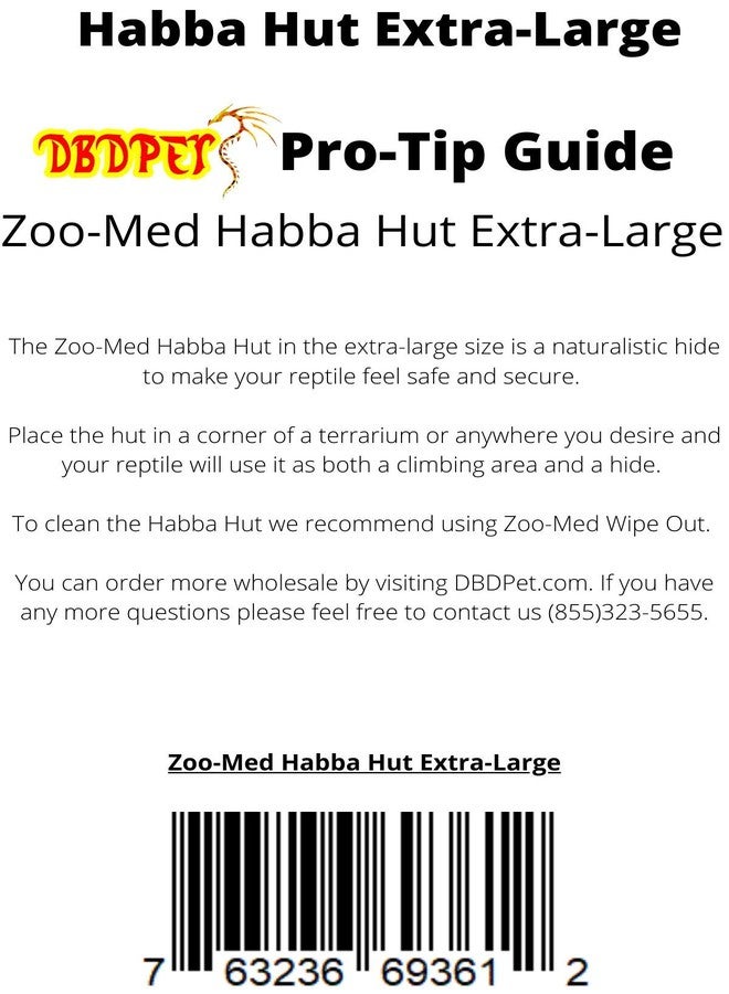 DBDPet X-Large Habba Hut Reptile Hide - Half Natural Wood Log Hide for Reptiles - Includes DBDPet Pro-Tip Guide - Image 2